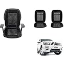 Auto Beast Beaded Plush Velvet Car Seat Cover Cushion for Car Acupressure Massage Comfort Marble Bead Cushion Compatible with Mahindra Scorpio| Velvet Cushion(1 Pack_Black)