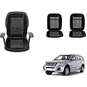 Auto Beast Beaded Plush Velvet Car Seat Cover Cushion for Car Acupressure Massage Comfort Marble Bead Cushion Compatible with Isuzu MU 7| Velvet Cushion(1 Pack_Black)