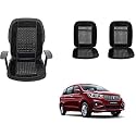 Auto Beast Beaded Plush Velvet Car Seat Cover Cushion for Car Acupressure Massage Comfort Marble Bead Cushion Compatible with Maruti Suzuki Ertiga 2018| Velvet Cushion(1 Pack_Black)