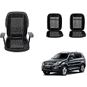 Auto Beast Beaded Plush Velvet Car Seat Cover Cushion for Car Acupressure Massage Comfort Marble Bead Cushion Compatible with Mahindra Rexton| Velvet Cushion(1 Pack_Black)