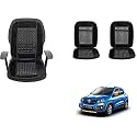 Auto Beast Beaded Plush Velvet Car Seat Cover Cushion for Car Acupressure Massage Comfort Marble Bead Cushion Compatible with Renault Kwid Climber| Velvet Cushion(1 Pack_Black)