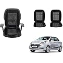 Auto Beast Beaded Plush Velvet Car Seat Cover Cushion for Car Acupressure Massage Comfort Marble Bead Cushion Compatible with Xcent 2018| Velvet Cushion(1 Pack_Black)