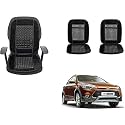 Auto Beast Beaded Plush Velvet Car Seat Cover Cushion for Car Acupressure Massage Comfort Marble Bead Cushion Compatible with I20 Active| Velvet Cushion(1 Pack_Black)