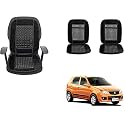 Auto Beast Beaded Plush Velvet Car Seat Cover Cushion for Car Acupressure Massage Comfort Marble Bead Cushion Compatible with Maruti Suzuki Alto K10 Old| Velvet Cushion(1 Pack_Black)