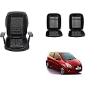 Auto Beast Beaded Plush Velvet Car Seat Cover Cushion for Car Acupressure Massage Comfort Marble Bead Cushion Compatible with Maruti Suzuki Ritz Type 2| Velvet Cushion(1 Pack_Black)
