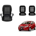 Auto Beast Beaded Plush Velvet Car Seat Cover Cushion for Car Acupressure Massage Comfort Marble Bead Cushion Compatible with Sail Hatchback| Velvet Cushion(1 Pack_Black)