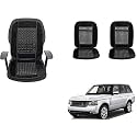 Auto Beast Beaded Plush Velvet Car Seat Cover Cushion for Car Acupressure Massage Comfort Marble Bead Cushion Compatible with Land Range Rover Sport| Velvet Cushion(1 Pack_Black)
