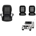 Auto Beast Beaded Plush Velvet Car Seat Cover Cushion for Car Acupressure Massage Comfort Marble Bead Cushion Compatible with Mahindra Bolero 2020| Velvet Cushion(1 Pack_Black)
