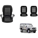 Auto Beast Beaded Plush Velvet Car Seat Cover Cushion for Car Acupressure Massage Comfort Marble Bead Cushion Compatible with Toyota Land Cruiser| Velvet Cushion(1 Pack_Black)