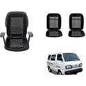 Auto Beast Beaded Plush Velvet Car Seat Cover Cushion for Car Acupressure Massage Comfort Marble Bead Cushion Compatible with Maruti Suzuki Omni| Velvet Cushion(1 Pack_Black)