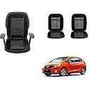 Auto Beast Beaded Plush Velvet Car Seat Cover Cushion for Car Acupressure Massage Comfort Marble Bead Cushion Compatible with Accord| Velvet Cushion(1 Pack_Black)