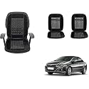 Auto Beast Beaded Plush Velvet Car Seat Cover Cushion for Car Acupressure Massage Comfort Marble Bead Cushion Compatible with Linea New| Velvet Cushion(1 Pack_Black)