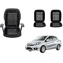 Auto Beast Beaded Plush Velvet Car Seat Cover Cushion for Car Acupressure Massage Comfort Marble Bead Cushion Compatible with BRV| Velvet Cushion(1 Pack_Black)