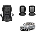 Auto Beast Beaded Plush Velvet Car Seat Cover Cushion for Car Acupressure Massage Comfort Marble Bead Cushion Compatible with Maruti Suzuki Ertiga Type 1| Velvet Cushion(1 Pack_Black)