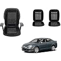 Auto Beast Beaded Plush Velvet Car Seat Cover Cushion for Car Acupressure Massage Comfort Marble Bead Cushion Compatible with Volkswagen Jetta Type 1| Velvet Cushion(1 Pack_Black)