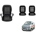Auto Beast Beaded Plush Velvet Car Seat Cover Cushion for Car Acupressure Massage Comfort Marble Bead Cushion Compatible with Maruti Suzuki Versa| Velvet Cushion(1 Pack_Black)