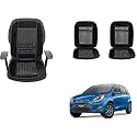 Auto Beast Beaded Plush Velvet Car Seat Cover Cushion for Car Acupressure Massage Comfort Marble Bead Cushion Compatible with F.i.g.o...Type 2| Velvet Cushion(1 Pack_Black)