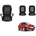Auto Beast Beaded Plush Velvet Car Seat Cover Cushion for Car Acupressure Massage Comfort Marble Bead Cushion Compatible with Volkswagen Polo Vivo GT| Velvet Cushion(1 Pack_Black)