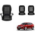 Auto Beast Beaded Plush Velvet Car Seat Cover Cushion for Car Acupressure Massage Comfort Marble Bead Cushion Compatible with Toyota Glanza| Velvet Cushion(1 Pack_Black)
