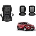 Auto Beast Beaded Plush Velvet Car Seat Cover Cushion for Car Acupressure Massage Comfort Marble Bead Cushion Compatible with Nissan X Trail| Velvet Cushion(1 Pack_Black)