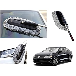 auto beast microfiber car duster  car cleaning accessories  microfiber brushes  kitchen cleaning brush with expandable handlefor maruti suzuki s cross  grey color_1 pack