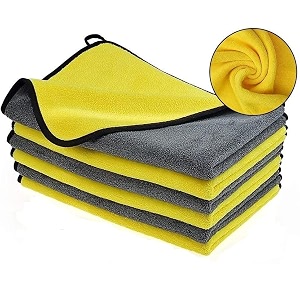 auto beast microfiber cleaning cloth for car  cleaning cloth for kitchen amp home  600gsm multipurpose cloths - automotive microfiber towels 40x40cm_6pack_yellow amp grey