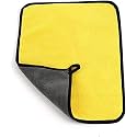 Auto Beast Microfiber Cleaning Cloth for car | Cleaning Cloth for Kitchen &amp; Home | 600GSM Multipurpose Cloths - Automotive Microfiber Towels (40x40cm_1Pack_Yellow &amp; Grey)