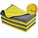 Auto Beast Microfiber Cleaning Cloth for car | Cleaning Cloth for Kitchen &amp; Home | 650GSM Multipurpose Cloths - Automotive Microfiber Towels (40x40cm_6Pack_Yellow &amp; Grey)