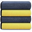 Auto Beast Microfiber Cleaning Cloth for car | Cleaning Cloth for Kitchen &amp; Home | 900GSM Multipurpose Cloths - Automotive Microfiber Towels for Car Cleaning,Bike,Kitchen (40x60cm_4P_Yellow &amp; Grey)