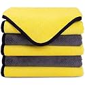Auto Beast Microfiber Cleaning Cloth for car | Cleaning Cloth for Kitchen &amp; Home | 900GSM Multipurpose Cloths - Automotive Microfiber Towels (40x40cm_5Pack_Yellow &amp; Grey)