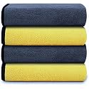 Auto Beast Microfiber Cleaning Cloth for car | Cleaning Cloth for Kitchen &amp; Home | 800GSM Multipurpose Cloths - Automotive Microfiber Towels for Car Cleaning,Bike,Kitchen (40x40cm_4P_Yellow &amp; Grey)
