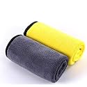 Auto Beast Microfiber Cleaning Cloth for car | Cleaning Cloth for Kitchen &amp; Home | 600GSM Multipurpose Cloths - Automotive Microfiber Towels (40x40cm_2Pack_Yellow &amp; Grey)