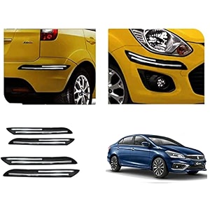 auto beast rubber car bumper protector guard with doublechrome strip compatible with maruti suzuki ciaz 2018 car  car bumper protector set 4