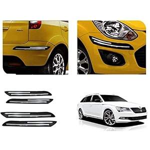 auto beast rubber car bumper protector guard with doublechrome strip compatible with skoda superb 2019 car  car bumper protector set 4