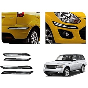auto beast rubber car bumper protector guard with doublechrome strip compatible with land range rover sport car  car bumper protector set 4