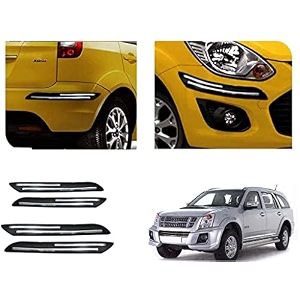 auto beast rubber car bumper protector guard with doublechrome strip compatible with isuzu mu 7 car  car bumper protector set 4