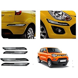 auto beast rubber car bumper protector guard with doublechrome strip compatible with maruti suzuki s presso car  car bumper protector set 4