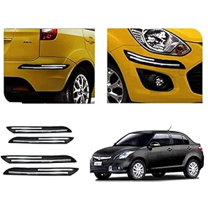 auto beast rubber car bumper protector guard with doublechrome strip compatible with maruti suzuki swift dzire type 3 car  car bumper protector set 4