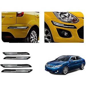 auto beast rubber car bumper protector guard with doublechrome strip compatible with toyota camry car  car bumper protector set 4