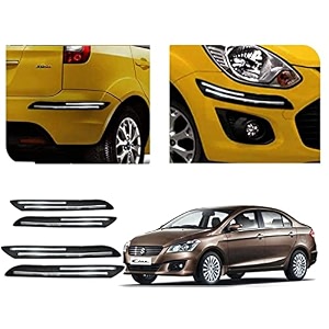 auto beast rubber car bumper protector guard with doublechrome strip compatible with maruti suzuki ciaz car  car bumper protector set 4