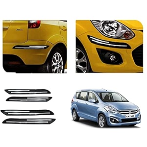 auto beast rubber car bumper protector guard with doublechrome strip compatible with maruti suzuki ertiga type 2 car  car bumper protector set 4