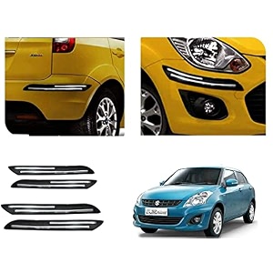 auto beast rubber car bumper protector guard with doublechrome strip compatible with maruti suzuki swift dzire type 2 car  car bumper protector set 4