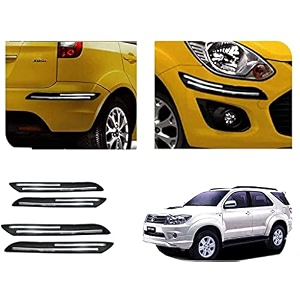 auto beast rubber car bumper protector guard with doublechrome strip compatible with toyota compatible withtuner old car  car bumper protector set 4