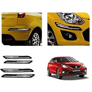 auto beast rubber car bumper protector guard with doublechrome strip compatible with maruti suzuki baleno rs 2019 car  car bumper protector set 4