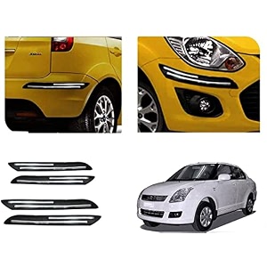 auto beast rubber car bumper protector guard with doublechrome strip compatible with maruti suzuki swift dzire type 1 car  car bumper protector set 4