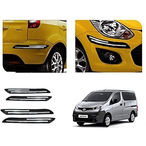 auto beast rubber car bumper protector guard with doublechrome strip compatible with evalia car  car bumper protector pack of 4