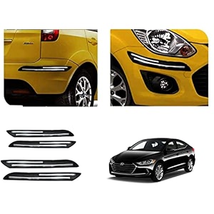 auto beast rubber car bumper protector guard with doublechrome strip compatible with elantra 2018 car  car bumper protector set 4
