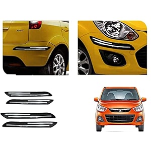 auto beast rubber car bumper protector guard with doublechrome strip compatible with maruti suzuki alto k10 new car  car bumper protector set 4