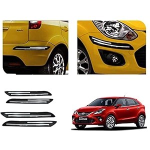 auto beast rubber car bumper protector guard with doublechrome strip compatible with toyota glanza car  car bumper protector set 4