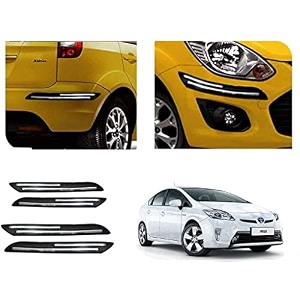 auto beast rubber car bumper protector guard with doublechrome strip compatible with toyota prius car  car bumper protector set 4